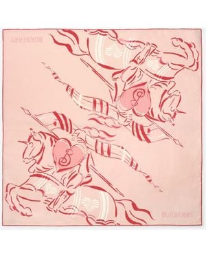 Burberry Heart Knight Silk Scarf - Pink