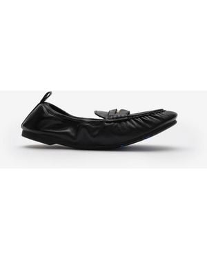 Burberry Leather Fawn Loafers - Black
