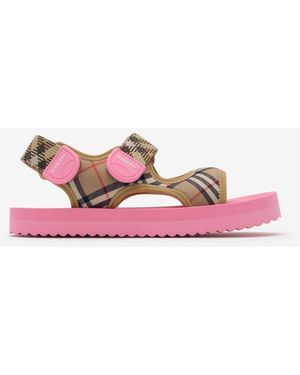 Burberry Childrens Check Sandals - Pink