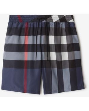 Burberry Check Swim Shorts - Blue