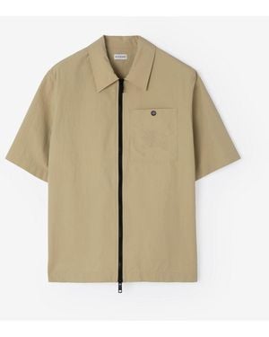 Burberry Nylon Zip Overshirt - Natural