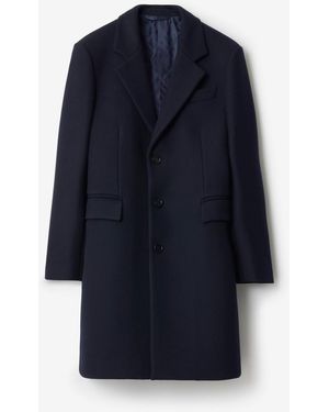 Burberry Wool Tailored Coat - Blue