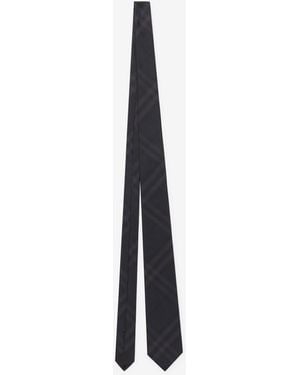 Burberry Check Silk Tie - Black