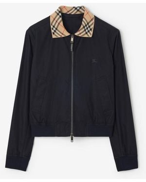 Burberry Gabardine Glenfields Harrington Jacket - Blue