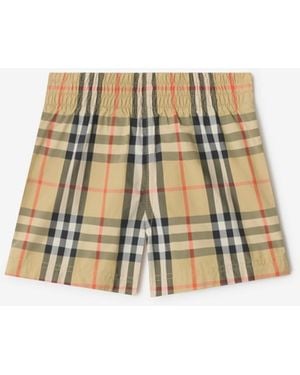 Burberry Childrens Check Swim Shorts - Natural