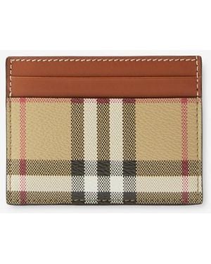 Burberry Check Card Case - Natural