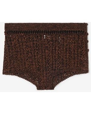 Burberry Crochet Mouliné Cotton Shorts - Brown