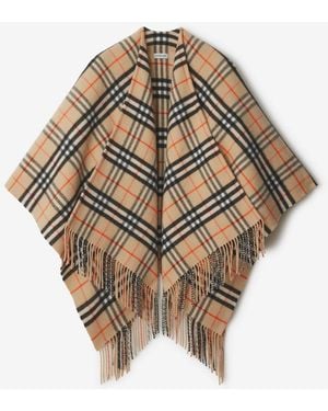Burberry Check Wool Cashmere Cape - Mettallic