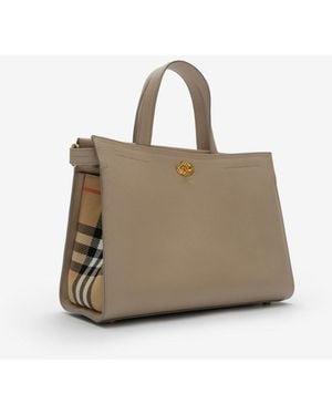 Burberry Small Cotswolds Check Tote - Natural