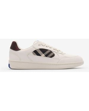 Burberry Leather And Check Terrace Sneakers​ - White