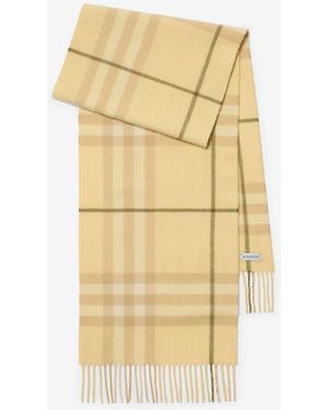 Burberry Check Cashmere Scarf - Metallic