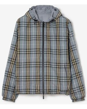 Burberry Reversible Check Newport Hooded Jacket - Blue