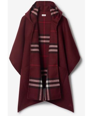Burberry Cashmere Hooded Cape - Red