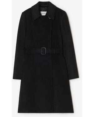 Burberry Wool Cashmere Tailored Coat - Black
