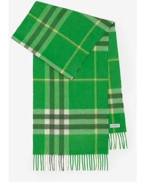 Burberry Check Cashmere Scarf - Green