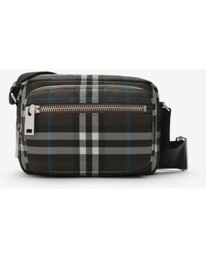 Burberry Check Crossbody Bag - Black