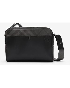 Burberry Pop Check Crossbody Bag - Black