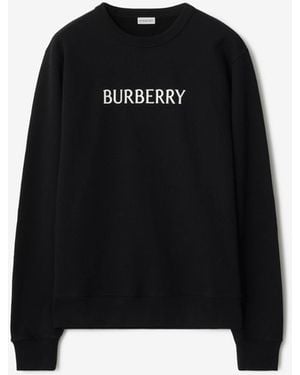 Burberry Logo Printed Crewneck Sweatshirt - Black