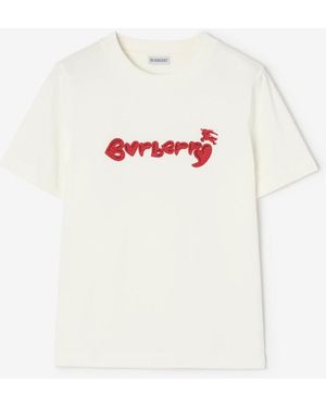 Burberry Heart Logo Cotton T-Shirt - White