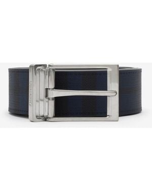 Burberry Reversible Check Belt - Blue