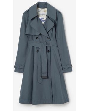 Burberry Long Tropical Gabardine Pembury Trench Coat - Blue