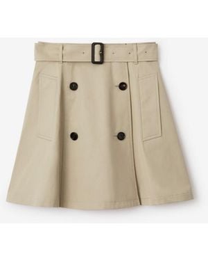 Burberry Gabardine Trench Mini Skirt - Natural