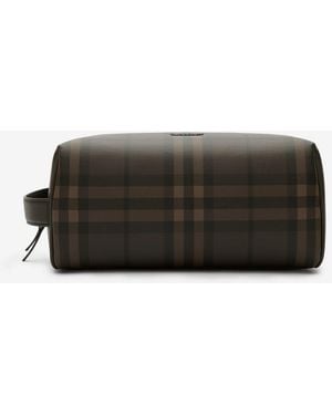 Burberry Check Travel Pouch - Black