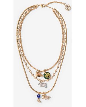 Burberry Charm Triple Layer Necklace - Metallic