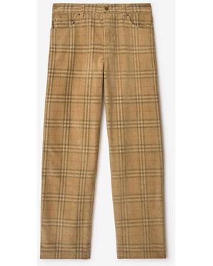 Burberry Check Corduroy Pants - Natural