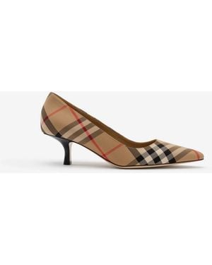 Burberry Check Dame Low Pumps - Metallic