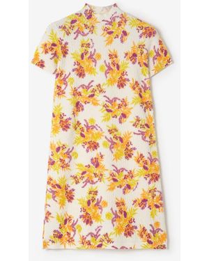 Burberry Floral Cotton Blend Dress - Metallic
