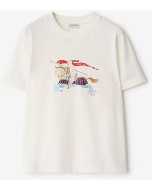 Burberry Crystal Ekd Cotton T-Shirt - White