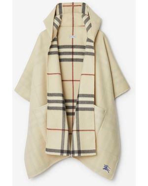 Burberry Ekd Cashmere Hooded Cape - Natural