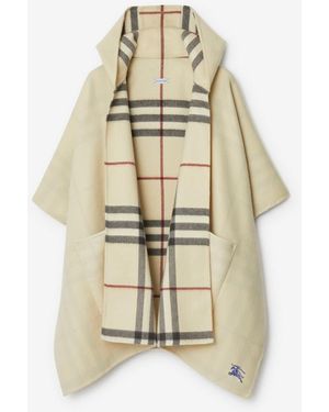 Burberry Ekd Cashmere Hooded Cape - Natural