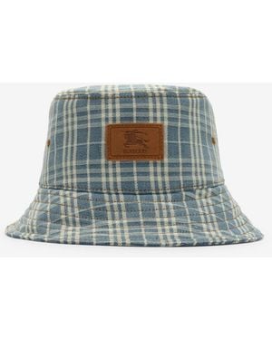 Burberry Check Denim Bucket Hat - Multicolour