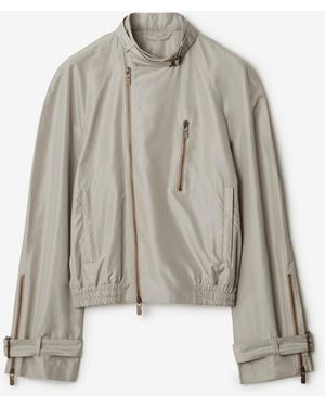 Burberry Silk Harrington Jacket - Grey