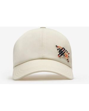 Burberry Knight Tropical Gabardine Baseball Cap - Natural