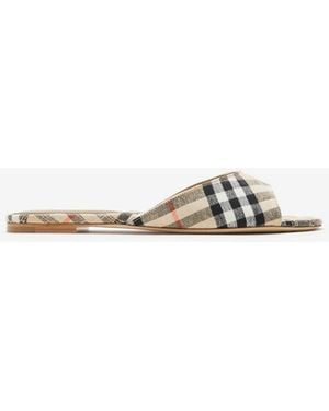 Burberry Check Mews Slides - Multicolour