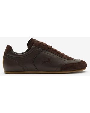 Burberry Leather Knight Runner Sneakers - Brown