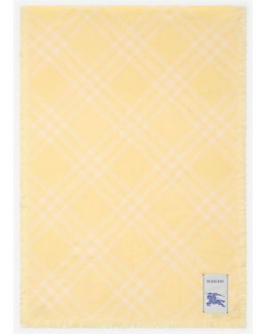 Burberry Wide Check Wool Silk Scarf - Yellow
