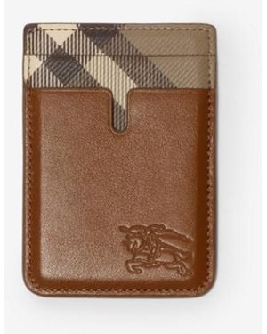 Burberry Pop Check Magnetic Card Case - Brown