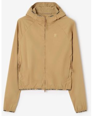 Burberry Stretch Nylon Hooded Jacket - Natural