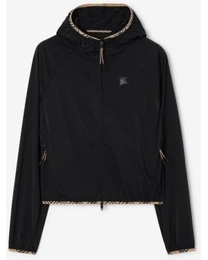 Burberry Stretch Nylon Hooded Jacket - Black
