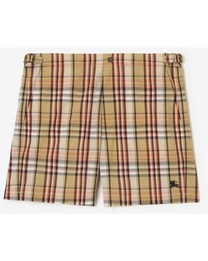 Burberry Check Seersucker Swim Shorts - Natural