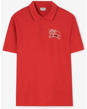 Burberry Heart Knight Cotton Polo Shirt - Red
