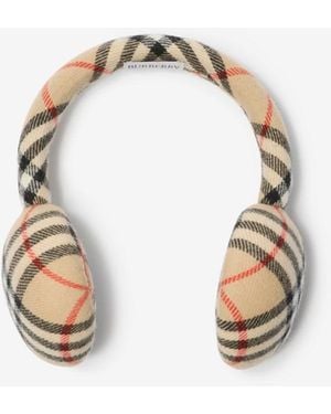 Burberry Check Wool Cashmere Earmuffs - Metallic