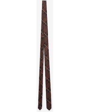 Burberry Skinny Check Silk Tie - Multicolour