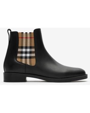 Burberry Leather Hampstead Boots - Black