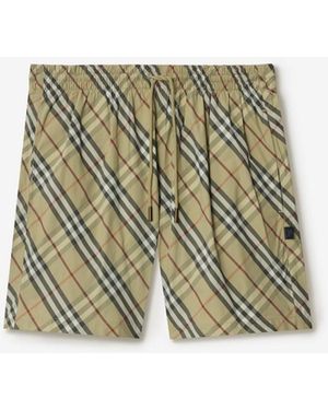 Burberry Check Swim Shorts - Green
