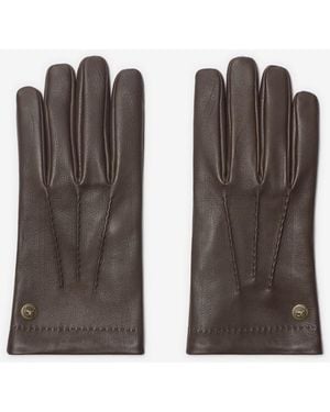 Burberry Leather Gloves - Brown